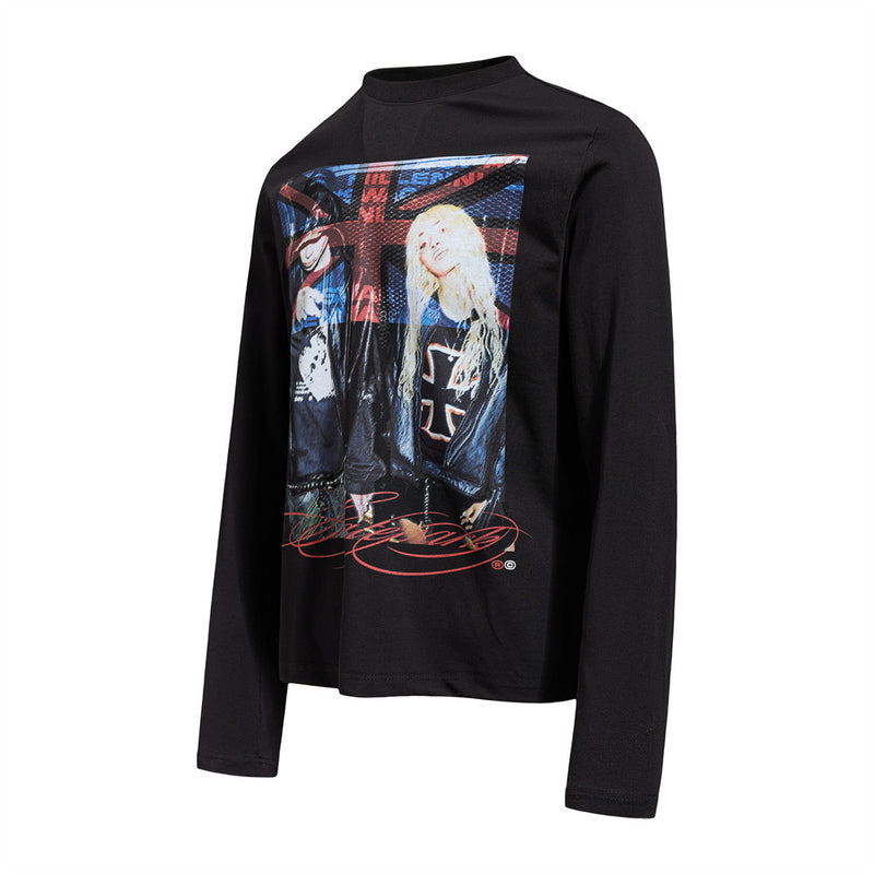 Hip-Hop Rock Graphic Long Sleeve T-Shirt – Relaxed Fit Crew Neck