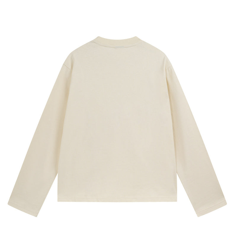 Long Sleeve T-Shirt with 1987 Varsity Graphic, Relaxed Fit Crew Neck