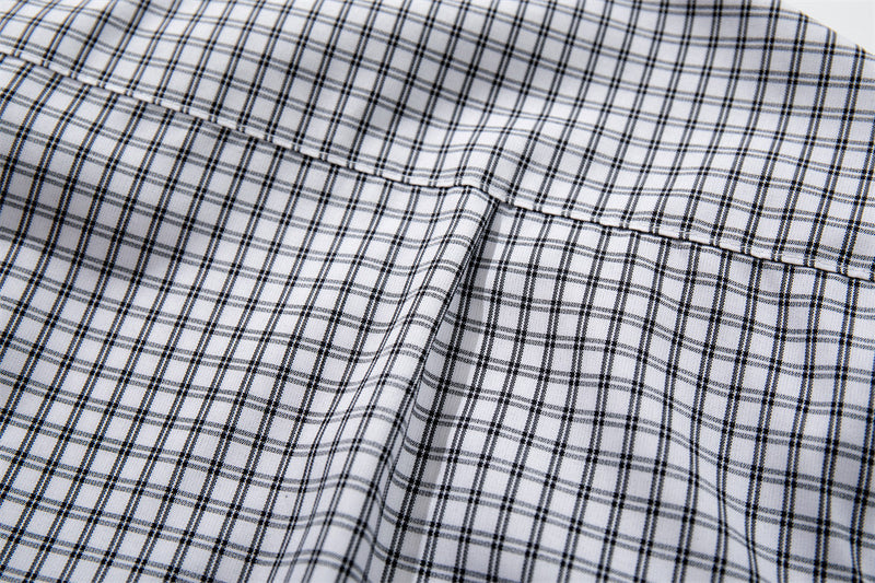 Men's Plaid Short Sleeve Shirt with Drawstring Hem | Oversized Workwear Style
