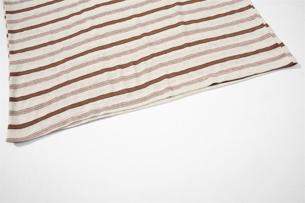 Men's Striped Long Sleeve Henley T-Shirt – Relaxed Fit
