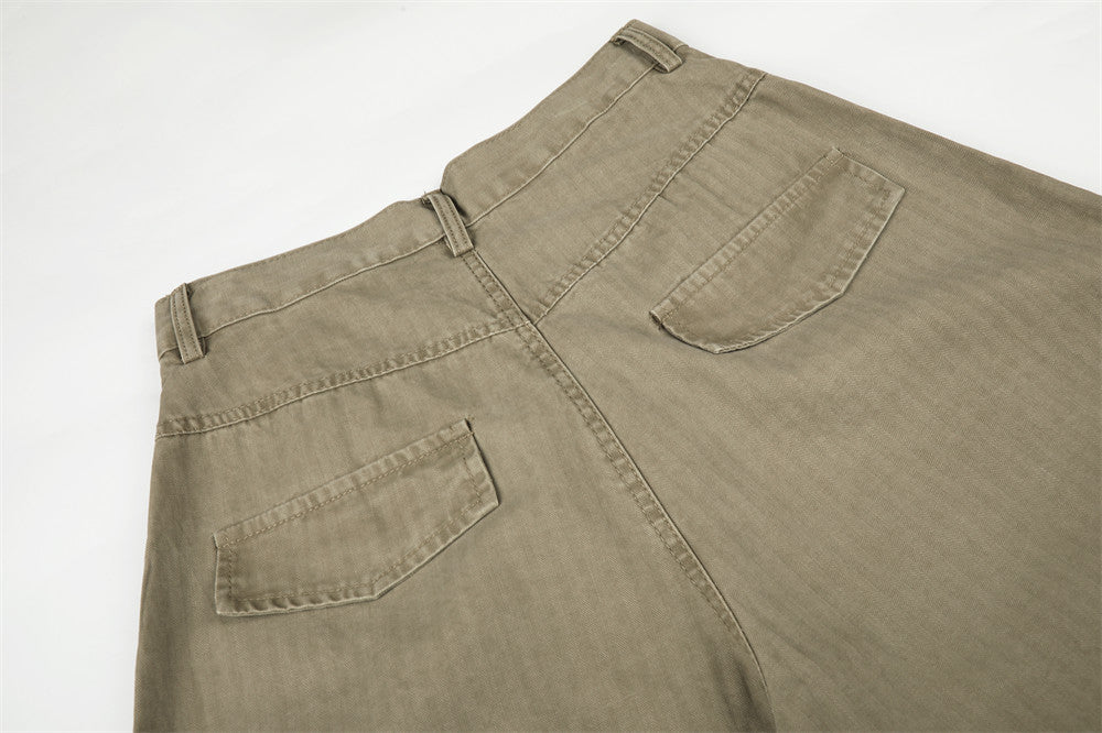 Men's Wide-Leg Pants with Star Studded Cross Pocket Detail – Vintage Punk Style