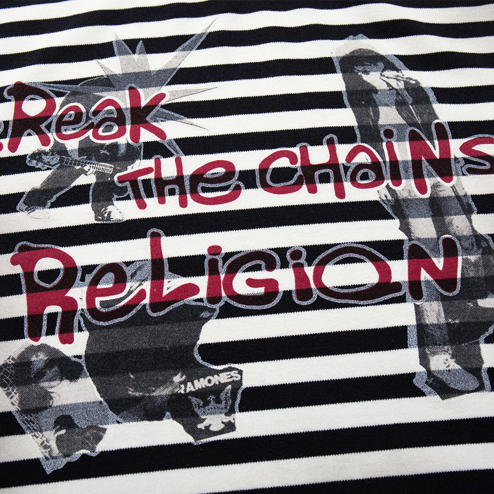 Striped Long-Sleeve Tee with Punk Graphic Print – Relaxed Fit