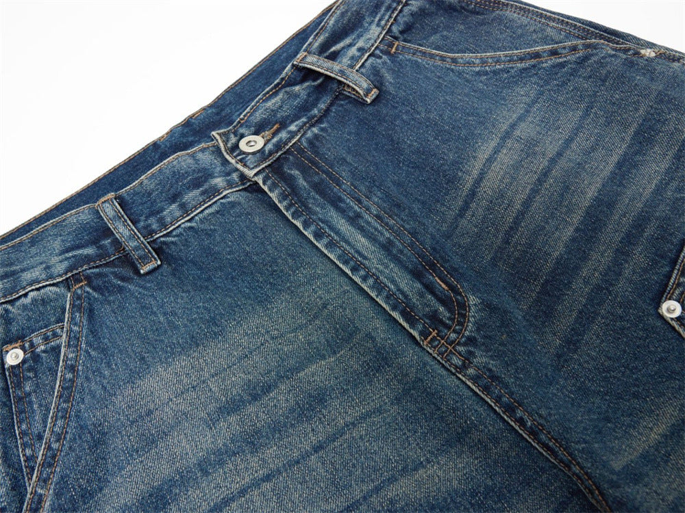 Men's Baggy Carpenter Jeans – Vintage Washed Wide-Leg Denim
