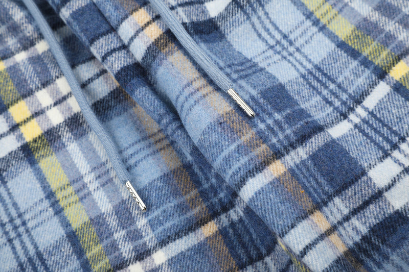 Plaid Wide-Leg Pants – Relaxed Fit Flannel Drawstring Trousers