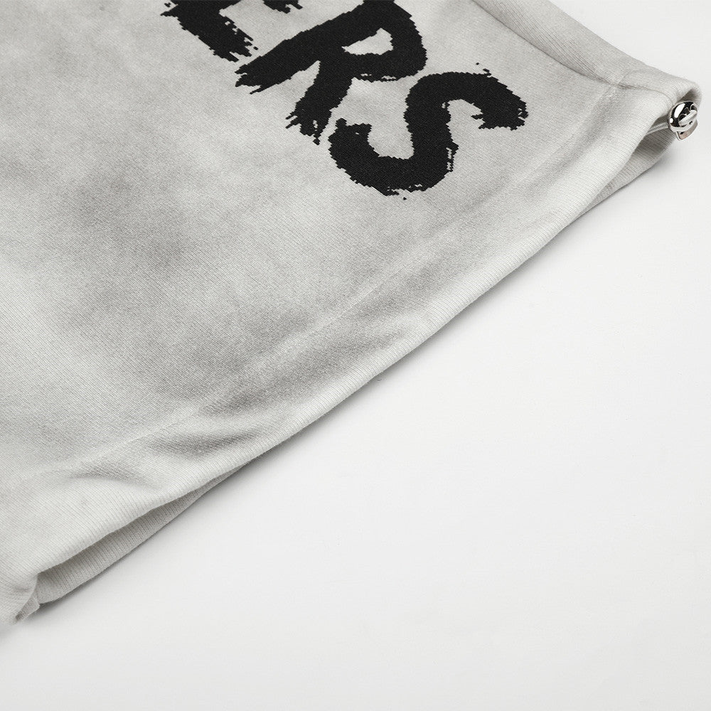 Wide-Leg Graffiti Print Sweatpants – Washed Gray Baggy Jogger Pants for Men