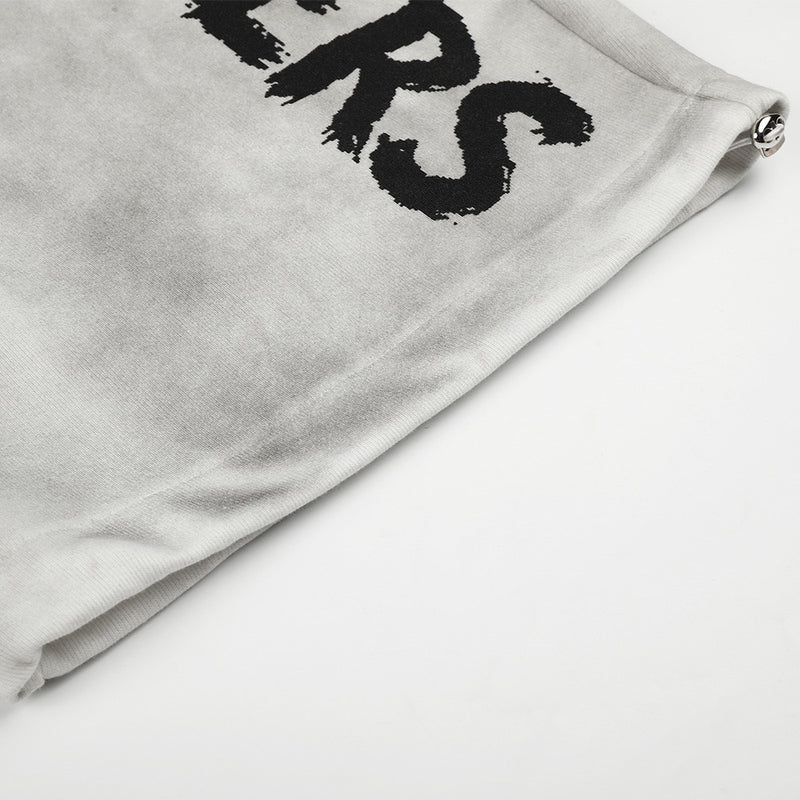Wide-Leg Graffiti Print Sweatpants – Washed Gray Baggy Jogger Pants for Men