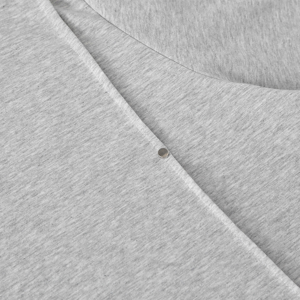 Oversized Pinch-Pleat T-Shirt with Stud Shoulder Detail