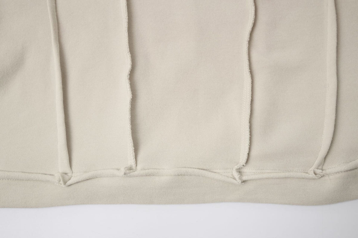 T-shirt manches courtes déconstruit à coutures 3D en relief – Streetwear délavé coupe ajustée