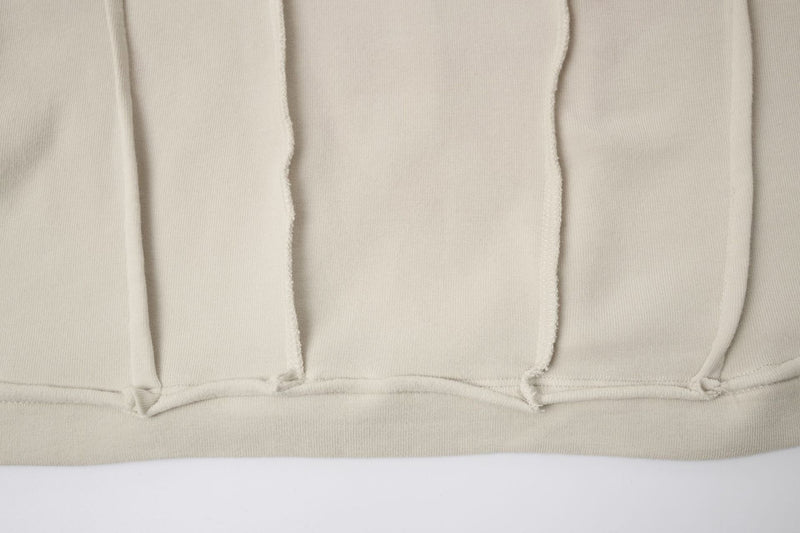 T-shirt manches courtes déconstruit à coutures 3D en relief – Streetwear délavé coupe ajustée