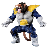 The Seakoff Great Ape Vegeta Collectible Figure from Dragon Ball Z is a 36cm premium action figure featuring dynamic details such as blue and yellow armor, an articulated tail, sharp teeth, an open mouth, outstretched arms in a powerful stance, textured fur, and intricate armor design.