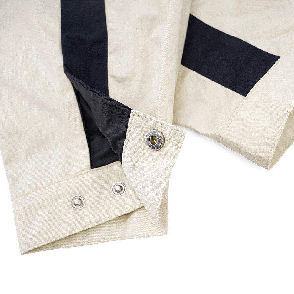 Colorblock Zip-Up Men's Casual Jacket – Two-Tone Contrast Panel