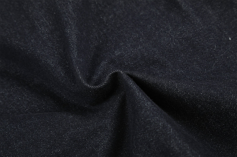 Dark Indigo Denim Jacket with Faux Fur Collar & Fleece Lining