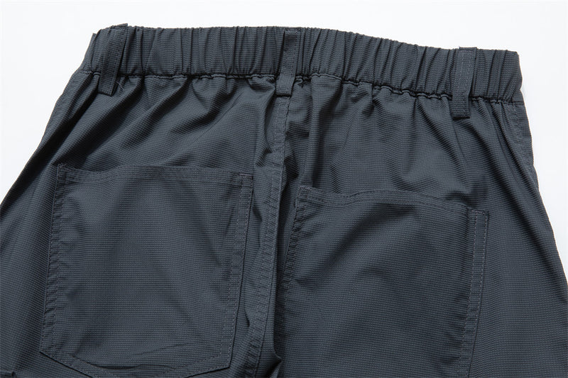 Wide-Leg Cargo Pants – Pleated Parachute Nylon, Relaxed Fit