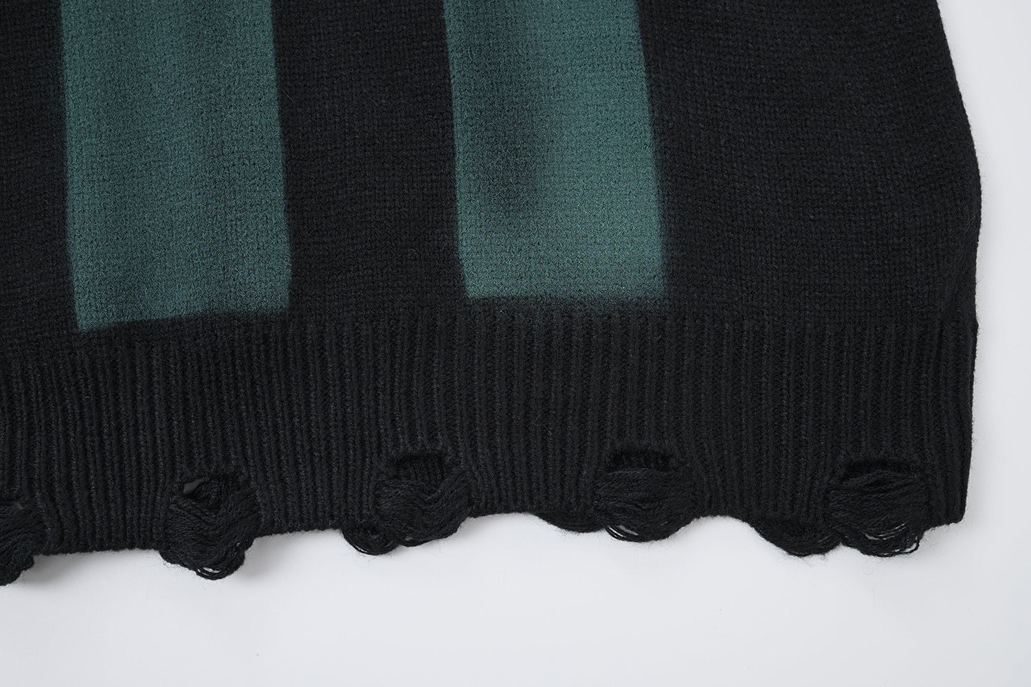 Pull en maille rayé et délavé – Col rond oversize, streetwear vintage américain