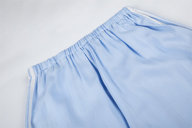 Wide-Leg Track Pants with Side Stripes & Drawstring Waist