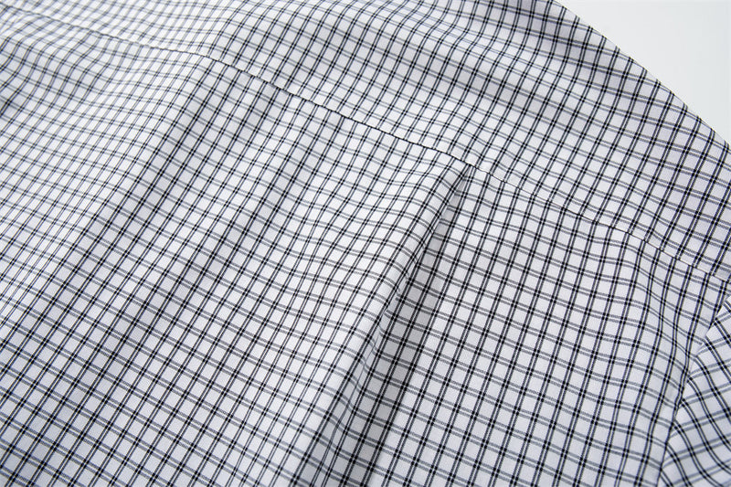 Plaid Long-Sleeve Shirt – Oversized Fit with Drawstring Hem