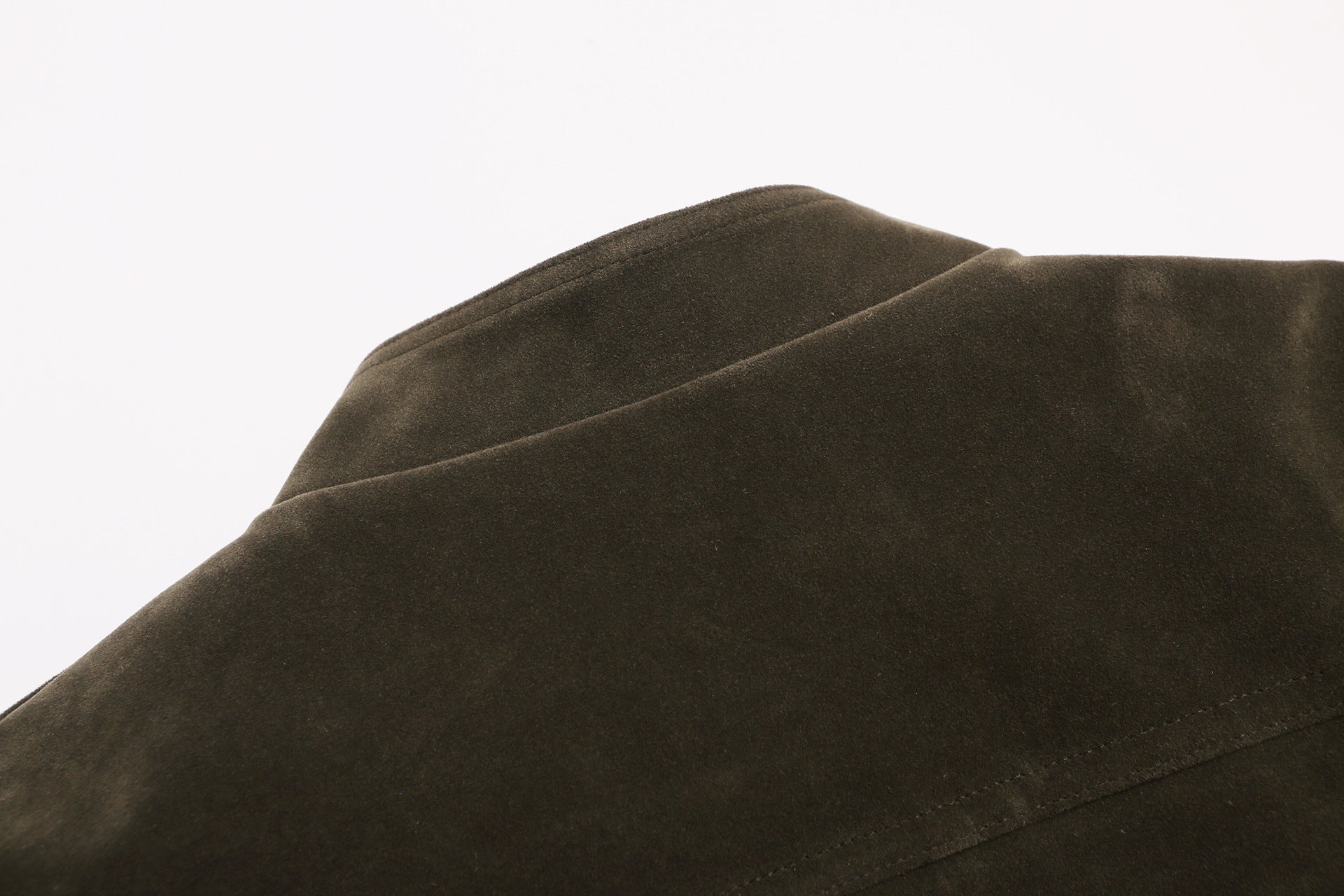 Suede Moto Biker Jacket – Cropped Stand Collar Asymmetric Zip