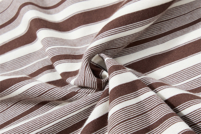Striped Faux Two-Piece Polo Shirt – Relaxed Fit Long Sleeve with Contrast Woven