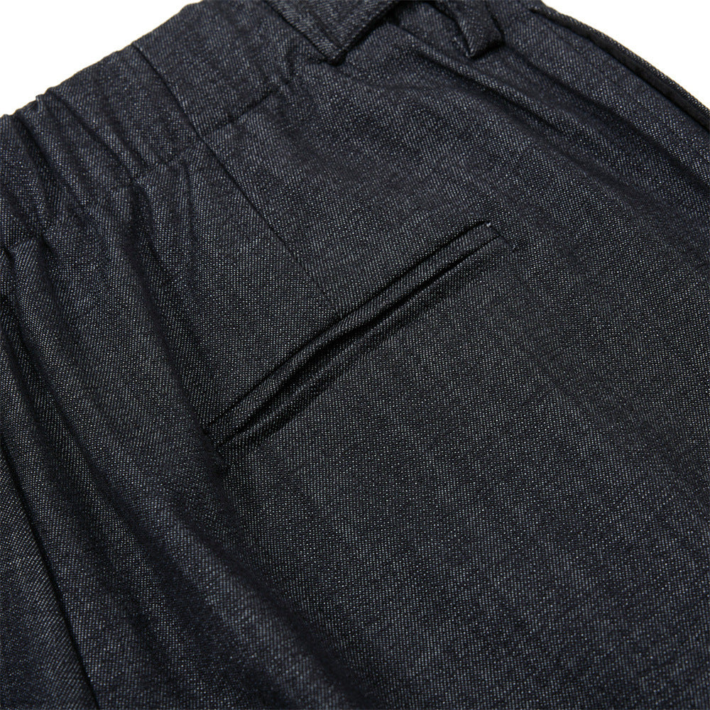 Wide-Leg Pleated Trousers – Men's Loose Fit Draped Floor-Length Pants