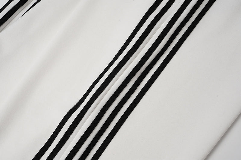 Wide-Leg Sweatpants with Barcode Cross Print & Double Waistband