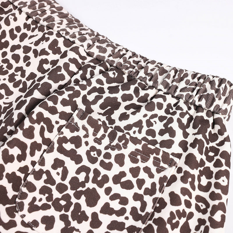 Leopard Print Wide-Leg Sweatpants – Relaxed Fit Casual Trousers