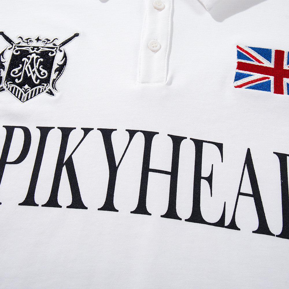 Spikyhead Faux Two-Piece Long Sleeve Polo Shirt – Oversized British Crest