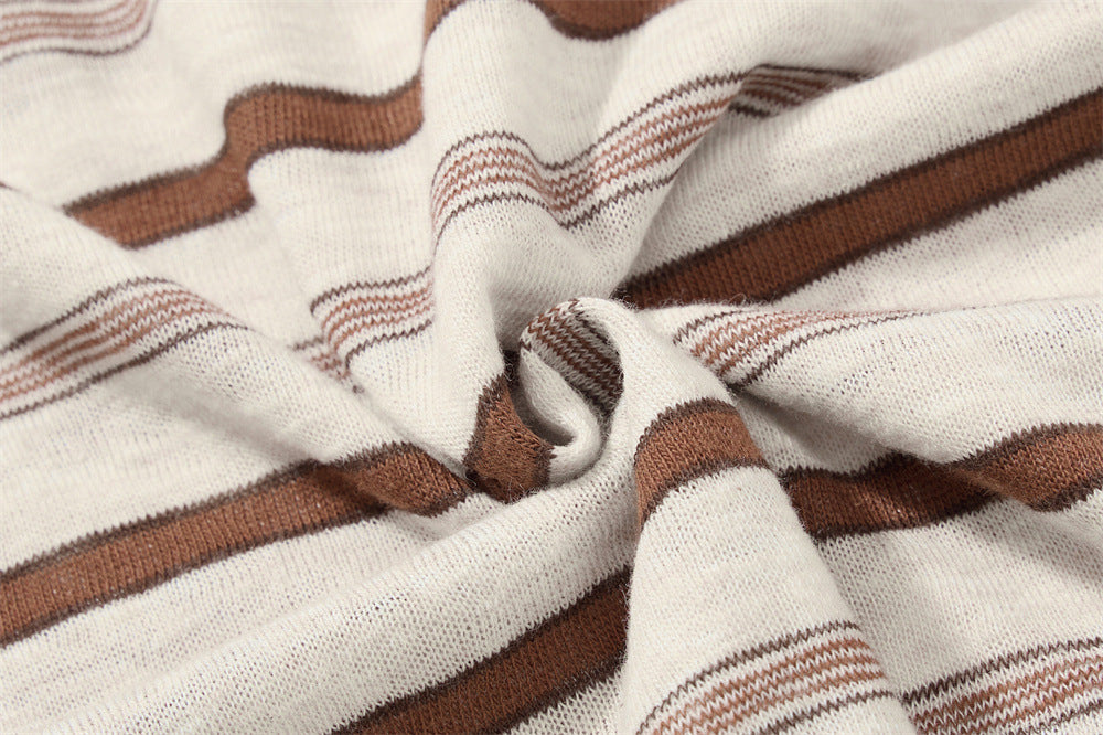 Men's Striped Long Sleeve Henley T-Shirt – Relaxed Fit