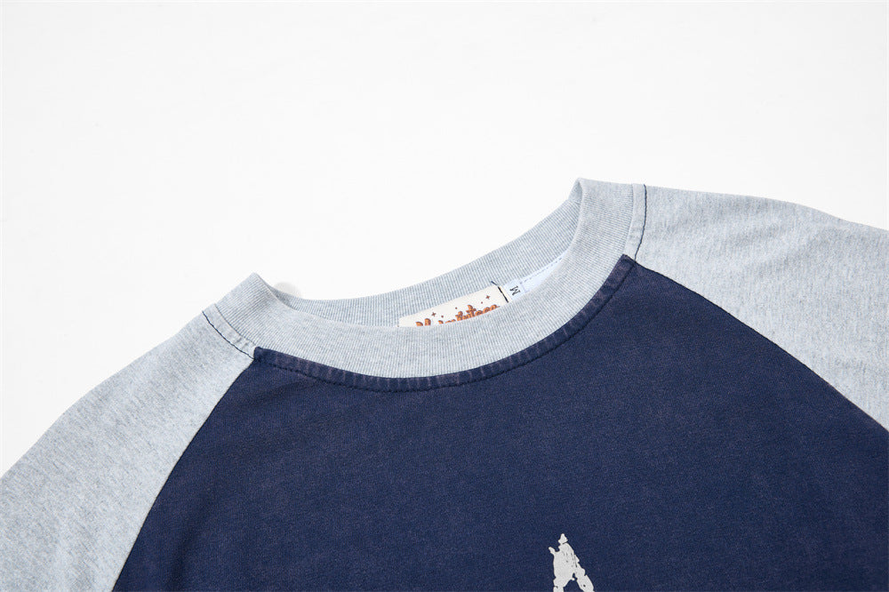 Long Sleeve Tee Shirts for Men – Mafa Star Graphic Raglan Colorblock Top