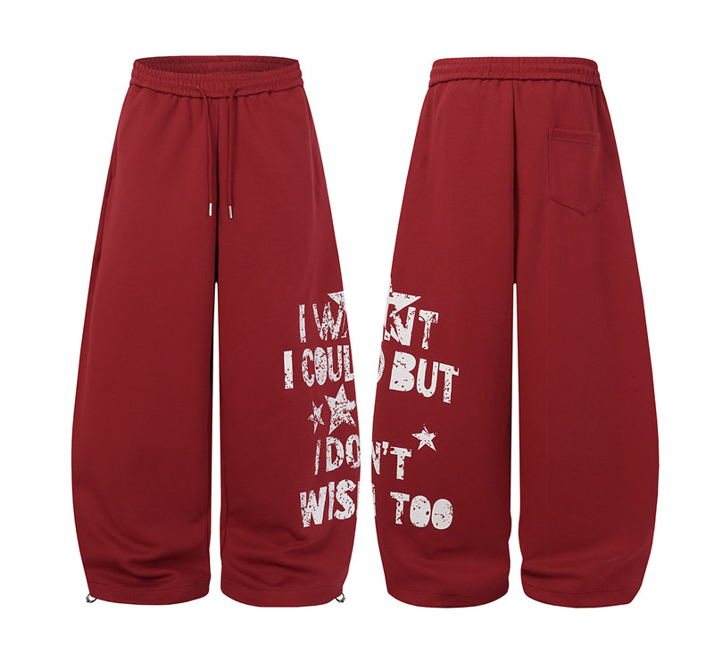 Wide-Leg-Jogginghose mit Used-Grafikprint – Relaxed-Fit-Jogger
