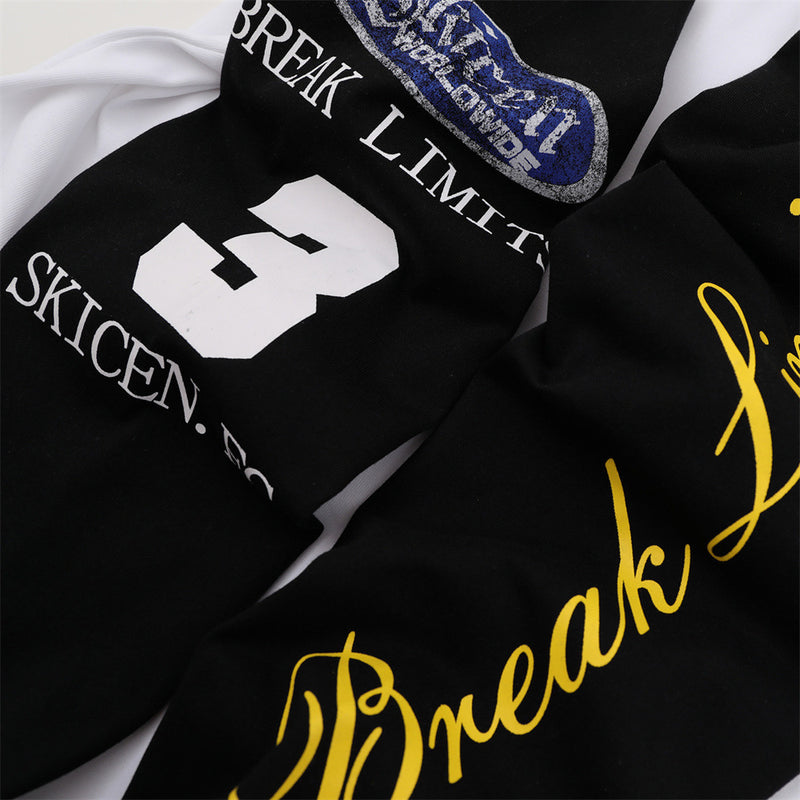 Men's Colorblock Raglan Long Sleeve Tee with Graphic Sleeve Print