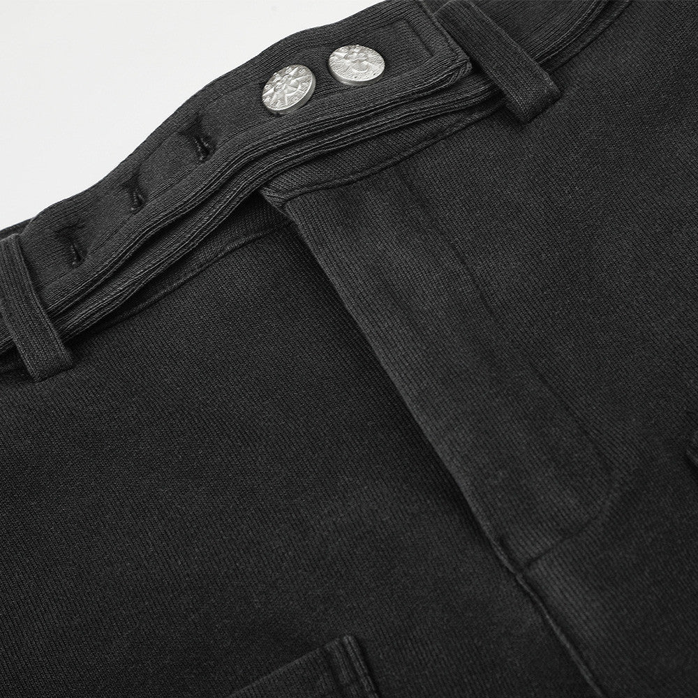 Wide-Leg Barrel Pants – Oversized Fit with Embroidered Pockets & Crossover