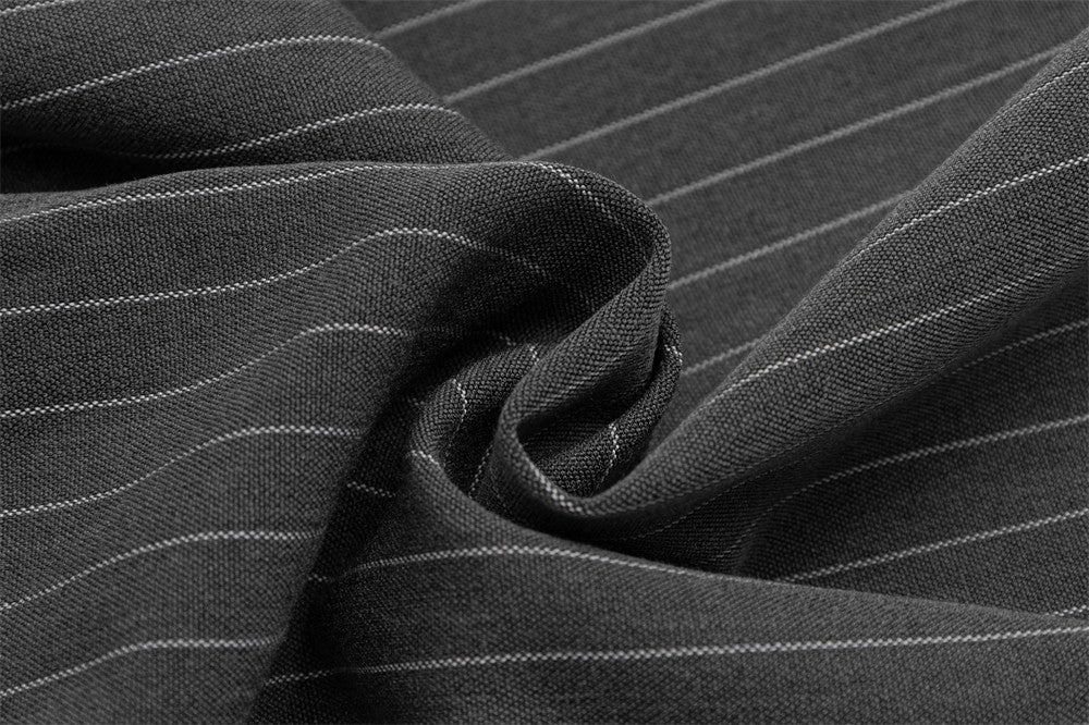 Oversized Pinstripe Long-Sleeve Shirt with Detachable Tie – Relaxed Fit