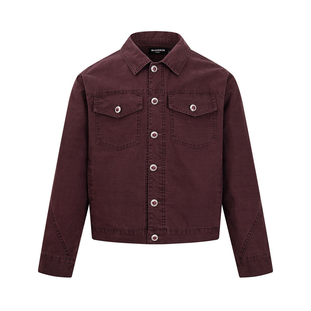 Men's Washed Denim Trucker Jacket – Vintage Workwear Style with Snap Buttons