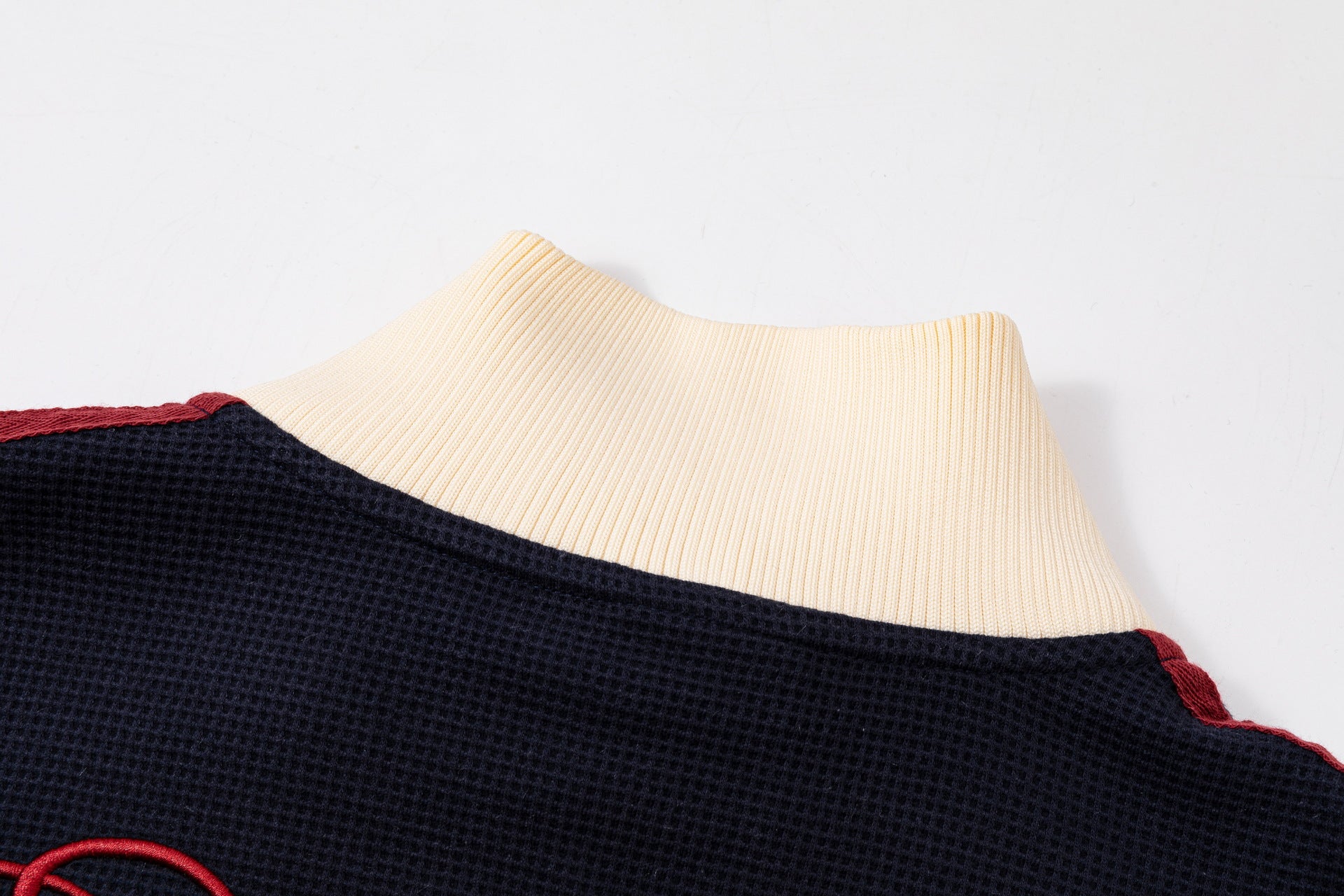 Veste de survêtement en maille gaufrée Nast Club avec logo brodé et manches rayées