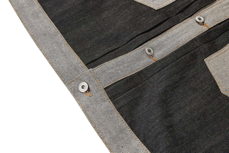 Veste en jean bicolore à empiècements contrastants – Coupe carrée