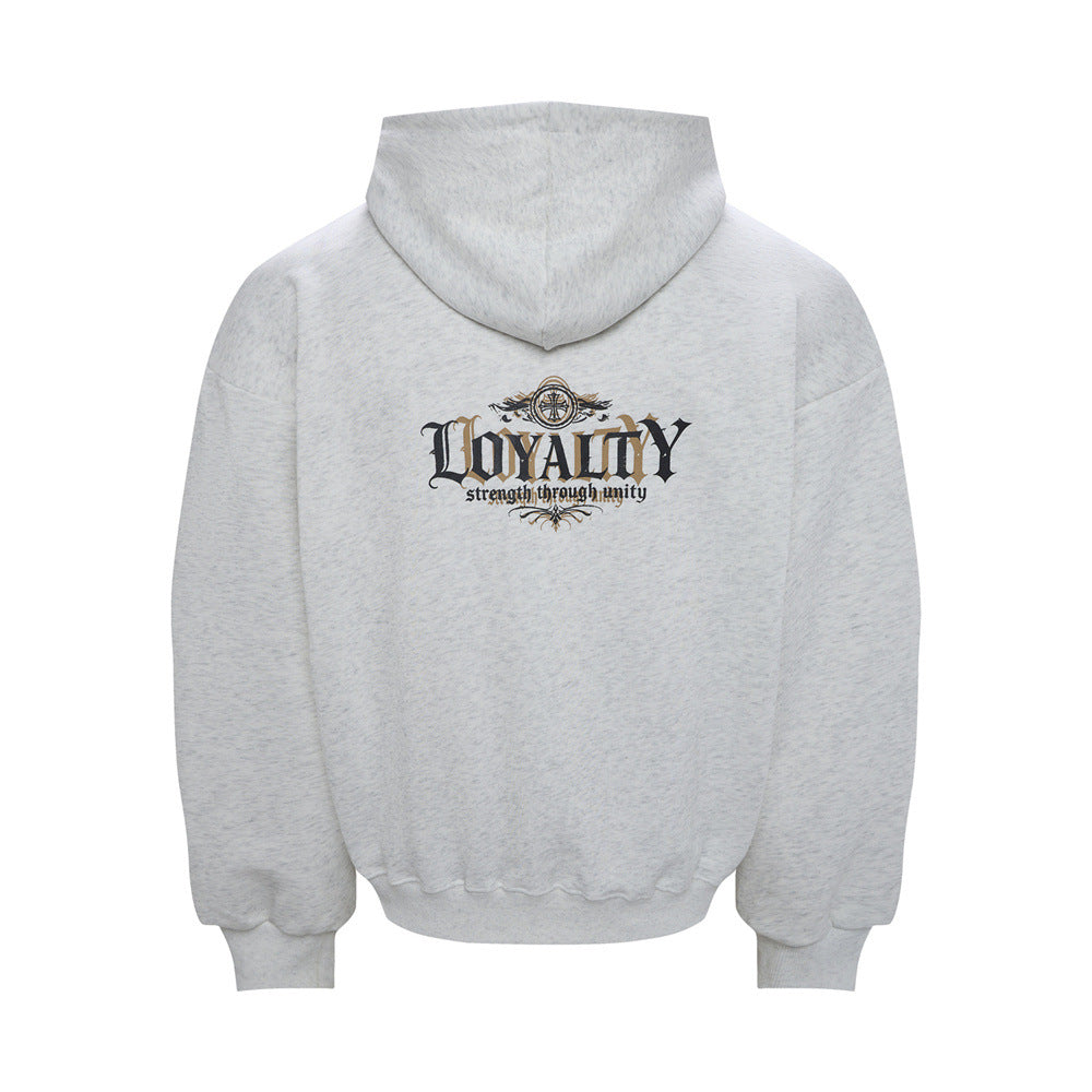 Revolt Loyalty Gothic Cross Print Oversized Hoodie