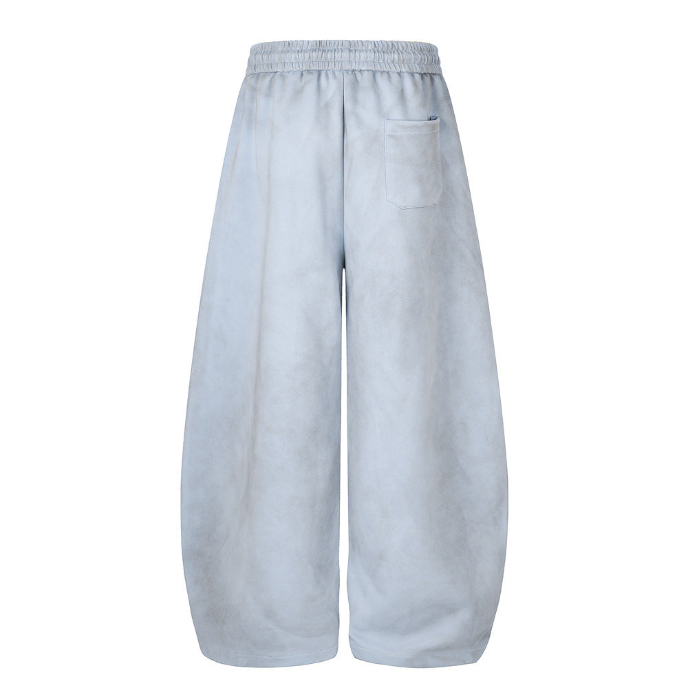 Pantalon de survêtement en velours côtelé à jambes larges avec imprimé script et poches cargo