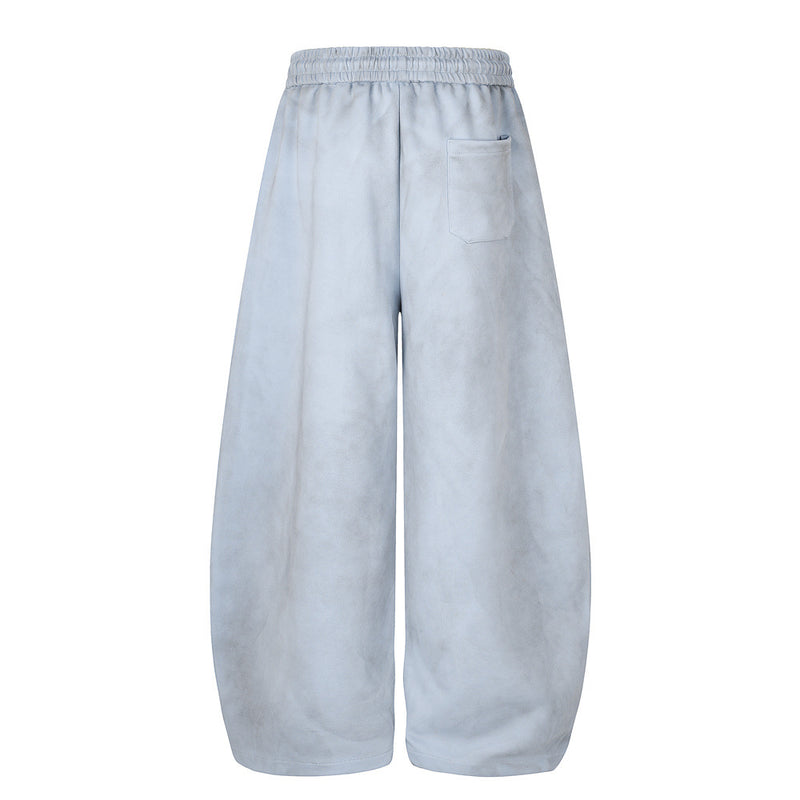 Pantalon de survêtement en velours côtelé à jambes larges avec imprimé script et poches cargo