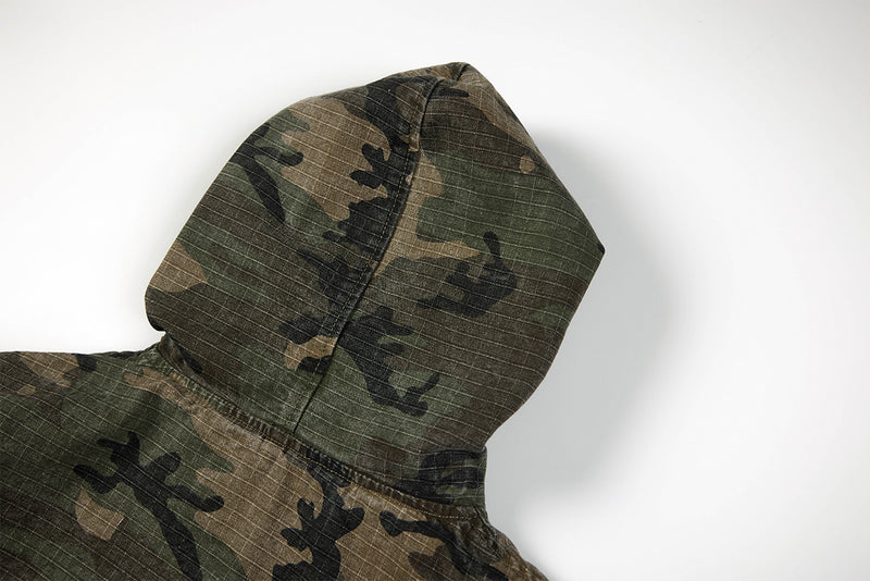 Camo NY Zip-Up Hoodie Jacket with Chenille Patch Letters