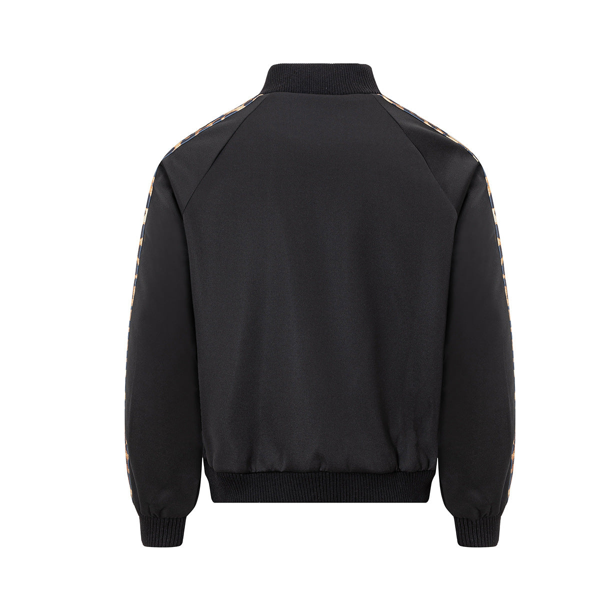 Veste de survêtement imprimé léopard – Col montant zippé et manches à rayures