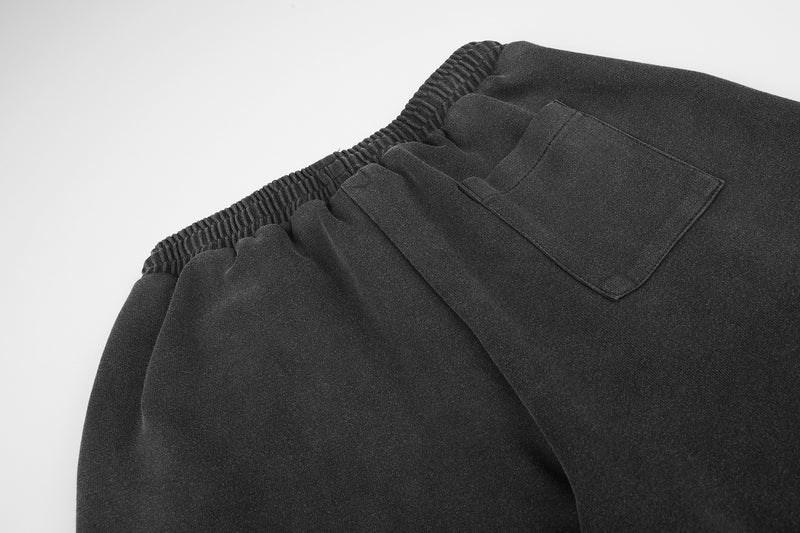 Pantalon de survêtement baggy wide leg avec imprimé gothique Madonna et typographie – Streetwear délavé