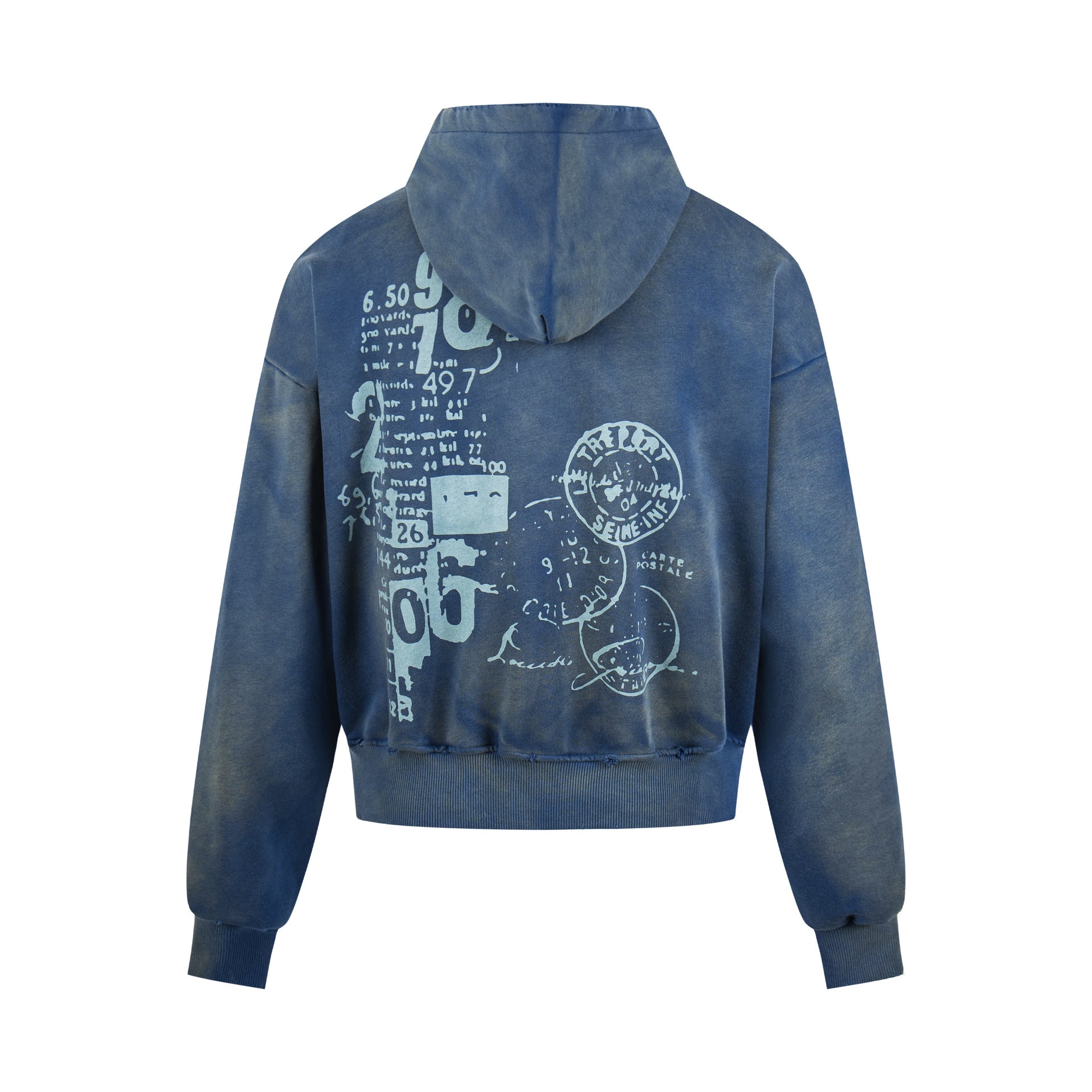Hoodie zippé Drop Nasty délavé – Streetwear oversize à imprimé graffiti