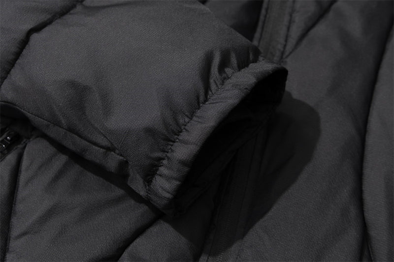 Puffer Jacket with Hoodie – Diagonal Zip Men's Winter Down Coat