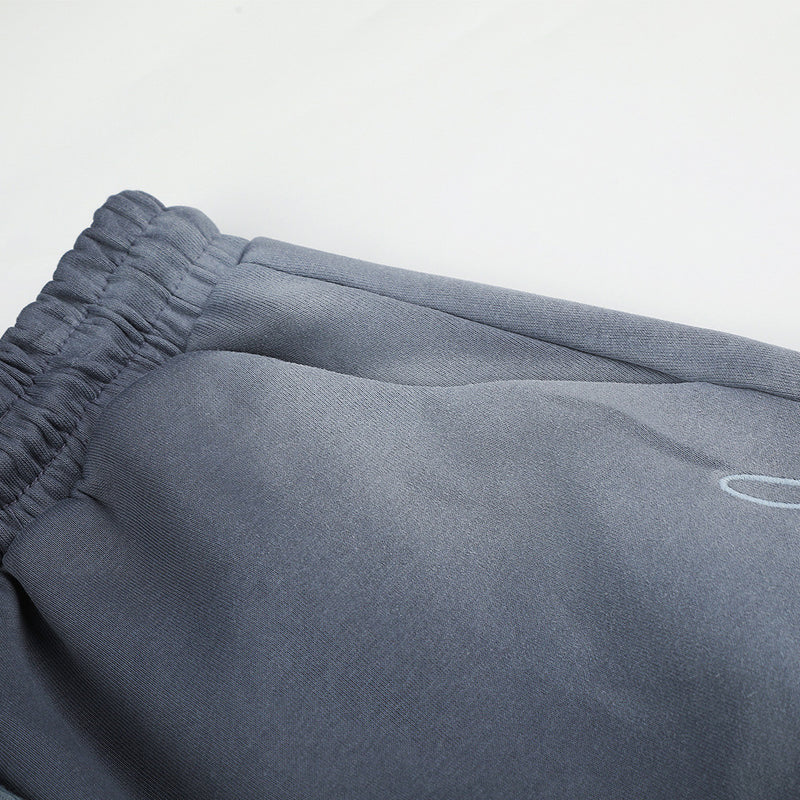 Wide-Leg Sweatpants with Cursive Script Print and Drawstring Hem
