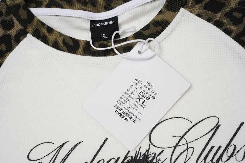 Langarm-Raglan-Shirt mit Leopardenärmeln und Gothic-Kreuz-Print