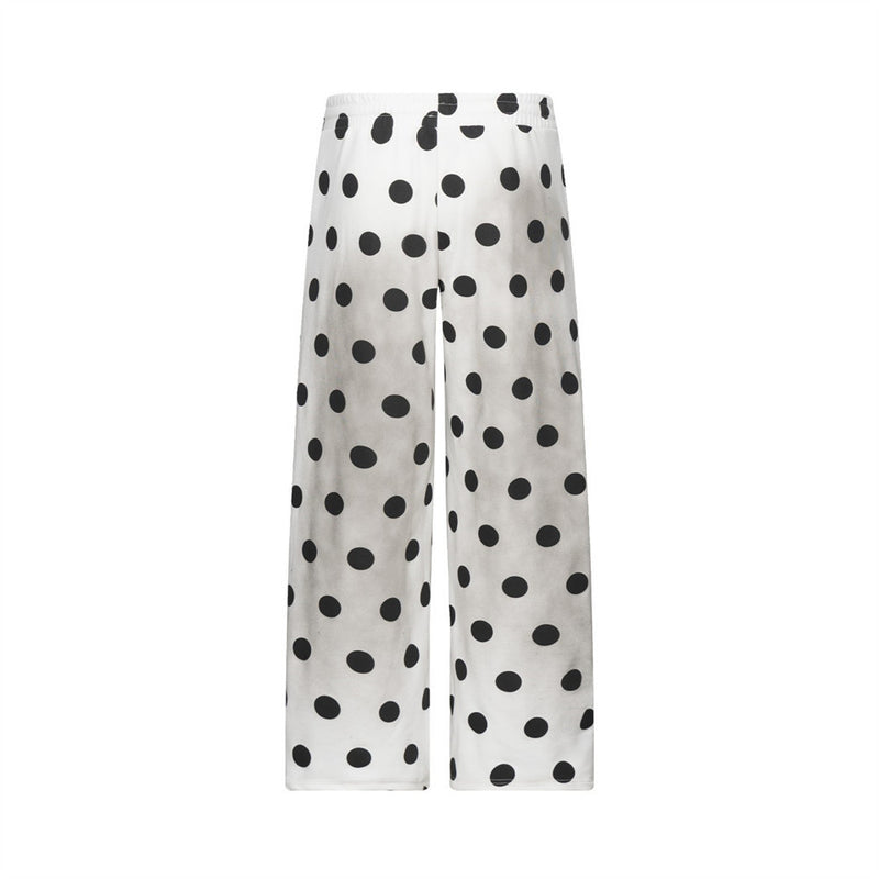 Polka Dot Wide-Leg Sweatpants – Relaxed Fit Streetwear Jogger Pants