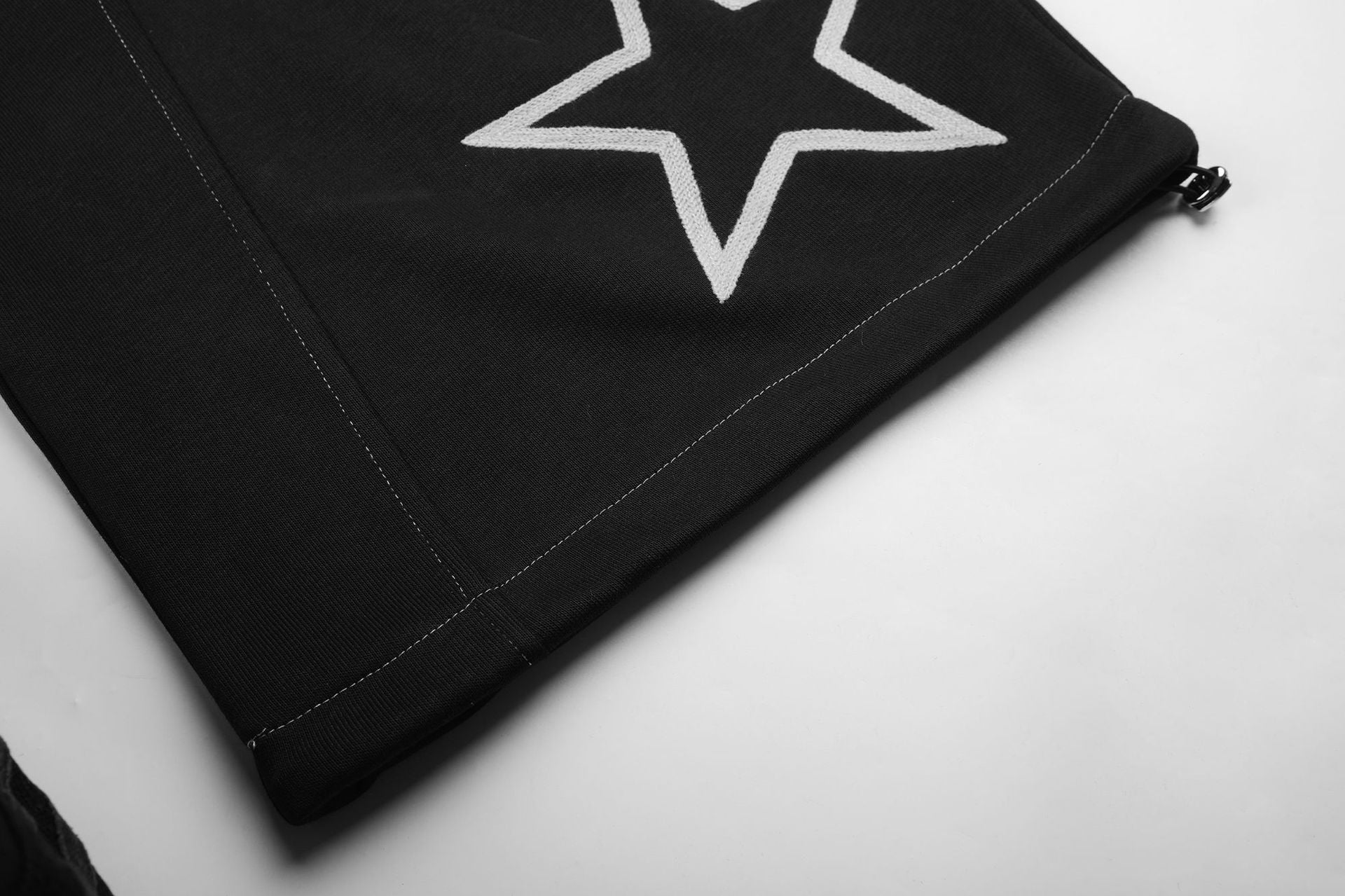 Pantalon cargo de survêtement baggy brodé d’étoiles – Pantalon à jambes larges et cordon