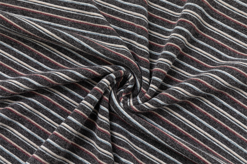 Loose Long Sleeve Striped Shirt – Faux Two-Piece Crewneck Top
