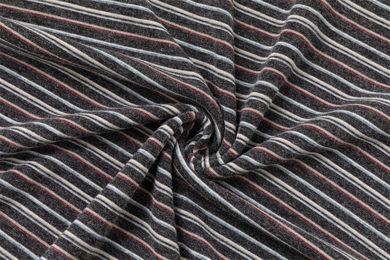 Loose Long Sleeve Striped Shirt – Faux Two-Piece Crewneck Top