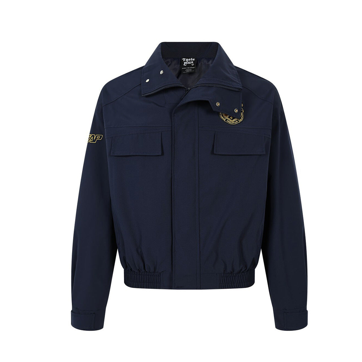 Oversized Harrington Jacket with Embroidered Badge Patch